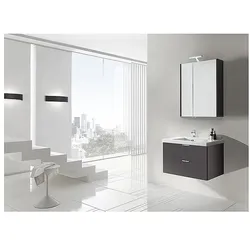 Badmöbel-Set EPIL Serie MBF, anthrazit matt, 2 Auszüge, Breite 710 mm - 93 230 65