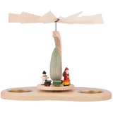 Seiffener Kunsthandwerk Theo Lorenz Weihnachtspyramide 1-stöckige Pyramide Kinderpyramide mit Teelicht (17cm) von Theo Lorenz