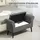 Homcom Sitzbank Polsterbank mit Stauraum Bettbank mit Armlehne für Flur Schlafzimmer samtartiges Polyester 111,5 x 41 x 65 cm Dunkelgrau Kunststoff, 41x65x111.5 Esszimmer, Bänke, Sitzbänke