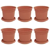 vidaXL Blumentöpfe 6 pcs Ø 15 x 12 cm Ziegelrot