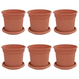 vidaXL Blumentöpfe 6 pcs Ø 15 x 12 cm Ziegelrot