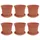 vidaXL Blumentöpfe 6 pcs Ø 15 x 12 cm Ziegelrot