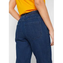 bonprix Straight-Jeans (2er Pack), blau, Gr.44, Komfortable Hose sorgt mit dem Gummibund an der Taille für Bequemlichkeit, dunkelblau denim: 82% Baumwolle