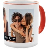 PhotoFancy® - Fototasse 'Collage' - Personalisierte Tasse mit eigenem Foto - Orange - Layout Collage 2 Bilder