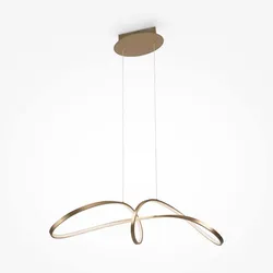 Hängeleuchte Pendelleuchte Esszimmerlampe LED gold Aluminium geschwungen Küche