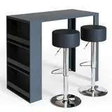 Vicco Bartisch-Set 117 x 57 cm mit 2 Barhockern