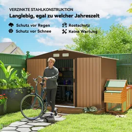 Outsunny Gerätehaus 2,77 x 1,95 m Gelb