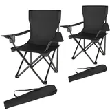 Tectake Campingstuhl, Schwarz, Metall, 48x84.5x80 cm,