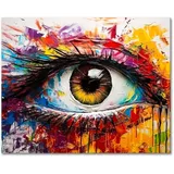 TISHIRON Augen Malen nach Zahlen Erwachsene, Farbige Augen Malen nach Zahlen, Malen nach Zahlen de Pinsel und Acrylfarbe, 16X20 Inch Augen Flammen Malen nach Zahlen Erwachsene Familie Freunde