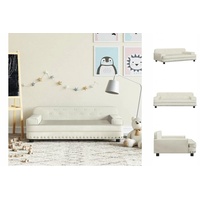 vidaXL Kindersofa, Couch für Kinder, Kindercouch mit runden Kanten, Kindersessel Minisofa Polstersofa Kindermöbel Sofa Kinderzimmer, Creme Samt