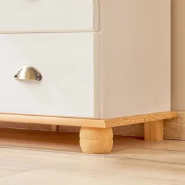 Idimex Sekretär GOMES aus massiver Kiefer weiß/braun, schöner Bürotisch mit Klappe, praktischer Arbeitstisch mit 2 Fächer und 3 Schubladen