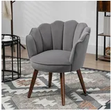 Homcom Esszimmerstuhl Küchenstuhl Polyester, Gummiholz