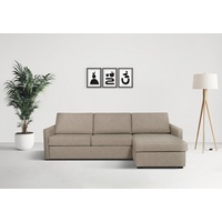 Places of Style Schlafsofa »GOLDPOINT Ecksofa 264 cm, Liegefläche (140/200cm), L-Form,«, Bettfunktion, Bonell-Federkernmatratze und Dauerschläfer-Funktion, beige