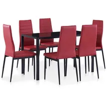 vidaXL Essgruppe Weinrot