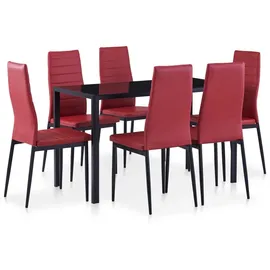 vidaXL Essgruppe Weinrot