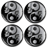 SkinoEu Aufkleber Autoaufkleber für Radkappen Nabenkappen Nabendeckel Radnabendeckel Rad-Aufkleber 50mm Yin Yang Schädel A 8250