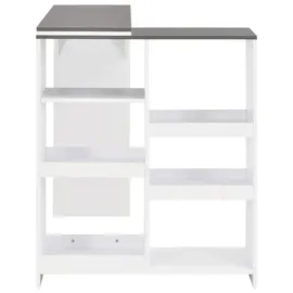 vidaXL Bartisch mit Beweglichem Regal 138 x 39 x 110 cm Weiß