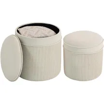 Homcom Sitzhocker mit Stauraum Polyester 36 x 42 x 36 cm Cremeweiß
