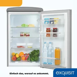 Exquisit RKS120-V-H-160E Retro-Kühlschrank (122 l, 895 mm hoch, Grau)