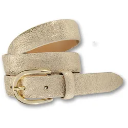Ledergürtel SILBERGIFT, Damen, Gr. 105, gold, Rindsleder, elegant,feminin,festlich,modisch, Gürtel, Glänzender Metallic-Look