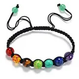 Saraswati Armband Baumwolle, Chakra Edelsteine,