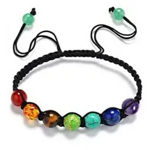 Saraswati Armband Baumwolle, Chakra Edelsteine,