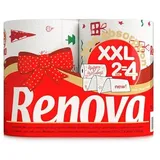 Küchenpapier 2-lagig - bedruckt - 2 Rollen - Küchenrolle - Papierrolle - Allzwecktücher - Renova Max Absorption XXL - entspricht 4 Standardrollen (Weihnachten)