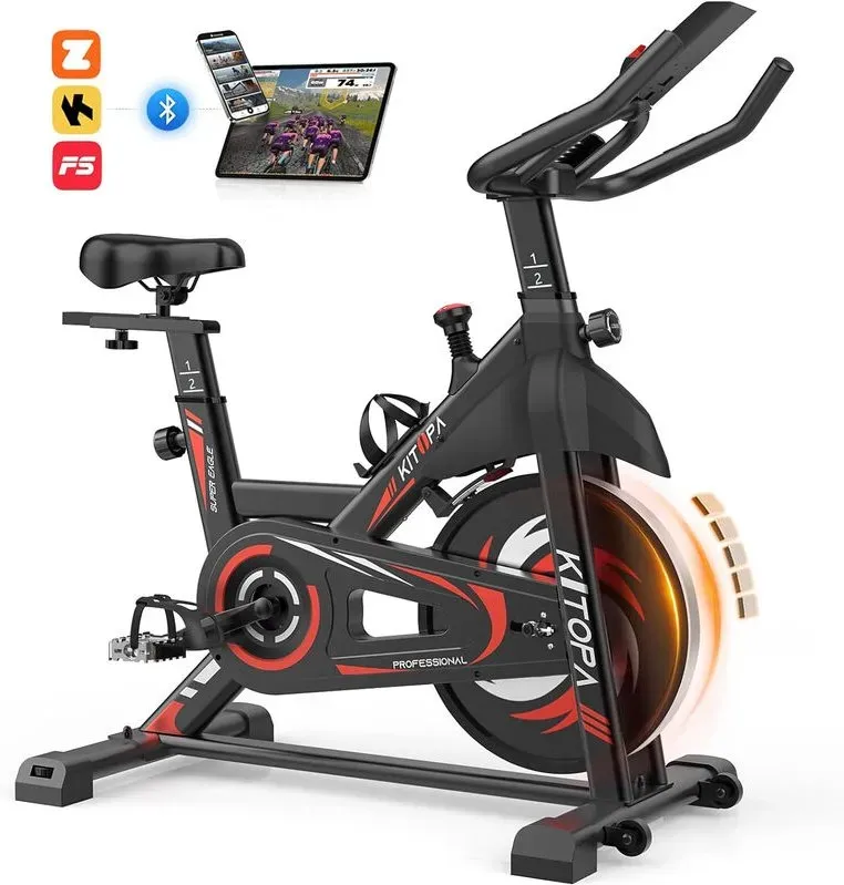 Neezee Kitopa Pro Magnetica Smart Heimtrainer mit Bluetooth-App & LCD-Display, leiser Spinning-Bike mit magnetisch einstellbarem Widerstand, Indoor-Kardiotraining, 150 kg Tragfähigkeit