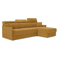 Miryam Ecksofa Mit Matratze Mit Verstellbaren Kopfstützen Aus Weichem, Fleckenabweisendem Stoff T31 252 Cm Rechts Gelb