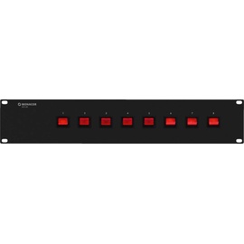 Monacor MCS-180 Rack-Steckdosenleiste mit 8 Schutzkontaktsteckdosen, schwarz