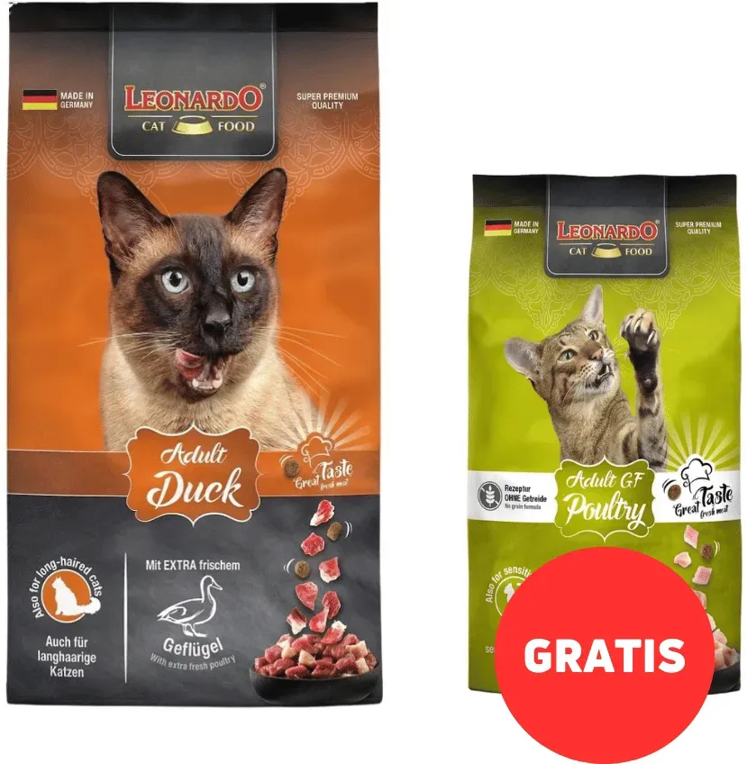 LEONARDO Adult Duck & Rice Katzenfutter 7,5 kg + Futter 300g GRATIS