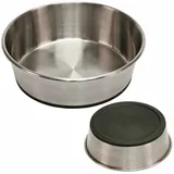 Kerbl Pet Edelstahlnapf, Futternapf, Fressnapf, rund, Silber/schwarz, Ø22x6,8cm, 1600ml, Edelstahl, rutschfest