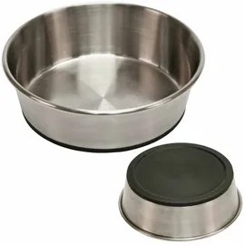 Kerbl Pet Edelstahlnapf, Futternapf, Fressnapf, rund, Silber/schwarz, Ø22x6,8cm, 1600ml, Edelstahl, rutschfest