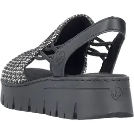 Rieker Keilsandaletten in schwarz/sand | Gr.: 42