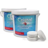 Cristal 200 g Chlortabletten 2X 5 kg Eimer | Langsam lösliche Langzeittabletten für eine effektive Poolpflege für Pools ab 20.000 l | Hoher Aktivchlorgehalt | Einfache Anwendung hocheffizient