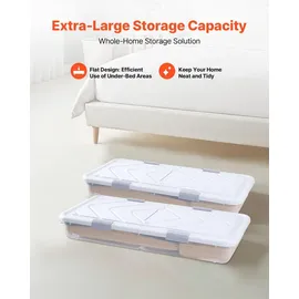 Vevor Unterbettaufbewahrungsbox 101 x 51 x 15 cm 2-tlg. Grau