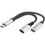 Maxtrack USB-C Adapter 0,15 m Schwarz/Silberfarben