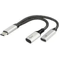 Maxtrack USB-C Adapter 0,15 m Schwarz/Silberfarben