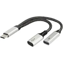 Maxtrack USB-C Adapter 0,15 m Schwarz/Silberfarben