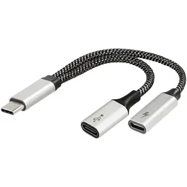 Maxtrack USB-C Adapter 0,15 m Schwarz/Silberfarben