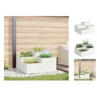 VidaXL Pflanzkübel 80x80x48 cm Weiß Stahl