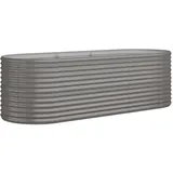 vidaXL Hochbeet Pulverbeschichteter Stahl 224 x 80 x 68 cm Grau