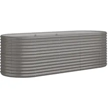 vidaXL Hochbeet Pulverbeschichteter Stahl 224 x 80 x 68 cm Grau