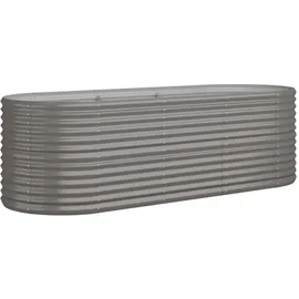 vidaXL Hochbeet Pulverbeschichteter Stahl 224 x 80 x 68 cm Grau