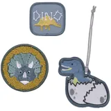 Lässig Anhänger und Patches Set (3 Stk.) mit Druckknopf/School Patches Set Jurassic