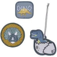 Lässig Anhänger und Patches Set (3 Stk.) mit Druckknopf/School Patches Set Jurassic