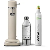 Aarke Carbonator 3, Premium Wassersprudler, Sand Finish + Aarke 60L CO2-Zylinder, 100% erneuerbares CO2