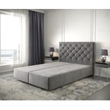 DeLife Boxspringgestell Dream-Great 160x200 cm Mikrofaser Taupe
