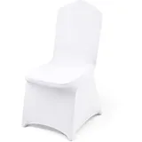 Vevor Stuhlhussen aus Elastischem Spandex für Klappstühle, Universell Passender Stuhlbezug, Abnehmbare & Waschbare Schonbezüge, für Hochzeiten, Feiertage, Feiern, Essen (100 Stück, Weiß)