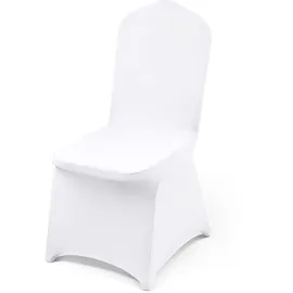 Vevor Stuhlhussen aus Elastischem Spandex für Klappstühle, Universell Passender Stuhlbezug, Abnehmbare & Waschbare Schonbezüge, für Hochzeiten, Feiertage, Feiern, Essen (100 Stück, Weiß)